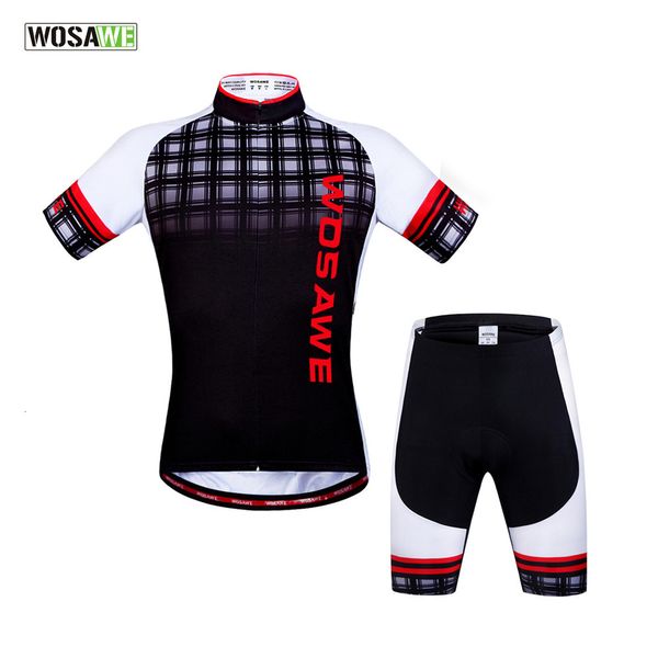 Wosawe Eng Short Sleeve Cycling Wear A Mountain Country Car Ride Short Sleeve Suit Bring Silica Gel Pad