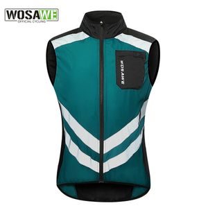 WOSAWE haute visibilité gilet de cyclisme coupe-vent coupe-vent manteau respirant réfléchissant sans manches veste pour course à pied randonnée 240123