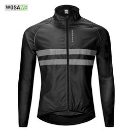 WOSAWE heren fietsjack hoge zichtbaarheid multifunctioneel jersey racefiets windjack winddicht sneldrogend jack 240112