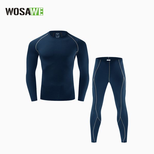 Wosawe hommes automne extérieur cyclisme sweat confortable respirant mince base cyclisme à manches longues pantalon