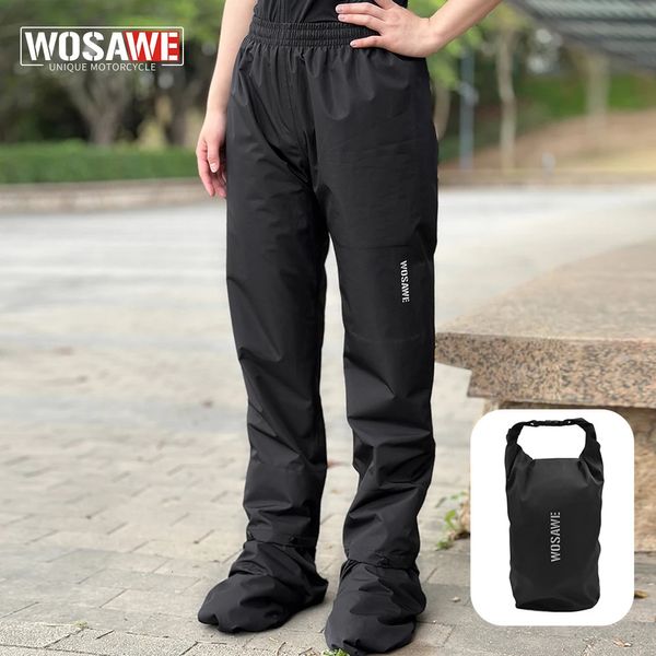 WOSAWE, pantalones impermeables para la lluvia para hombres y mujeres, pantalones impermeables para exteriores para hombres, pantalones impermeables para motociclismo, viaje de senderismo, pantalones negros para lluvia 240104