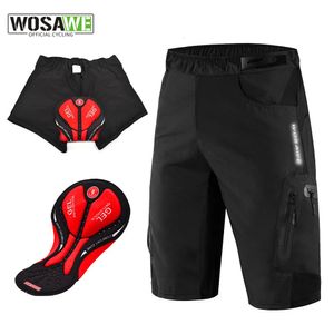 Wosawe Mens Cycling rembourré Shorts avec des sous-vêtements à cyclisme non rémunérés shorts en bas de bicyclette sportif en vrac Short240417