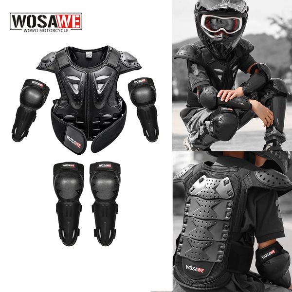 WOSAWE moto équipement de protection course soins armure enfants armure costume protection enfant costume sport genou et coude 240315
