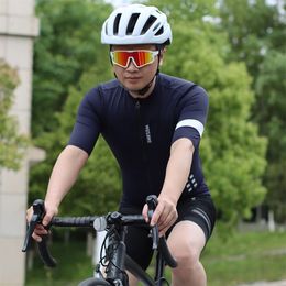 WOSAWE – veste à manches courtes, confortable, extensible, respirante, pour vélo de route, combinaison short en silicone absorbant les chocs