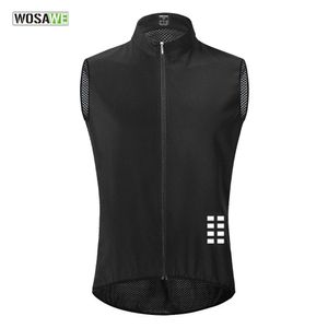 WOSAWE Reflecterend fietsvest Mesh Winddicht Lichtgewicht Ciclismo Mtb Fiets Mouwloos Jersey Ademende Kleding Fietsen Gilet 240123