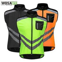 WOSAWE Gilet de cyclisme réfléchissant coupe-vent VTT vélo veste de vélo sans manches Jersey haute visibilité Cycle Gilet cilismo vent manteau 240123