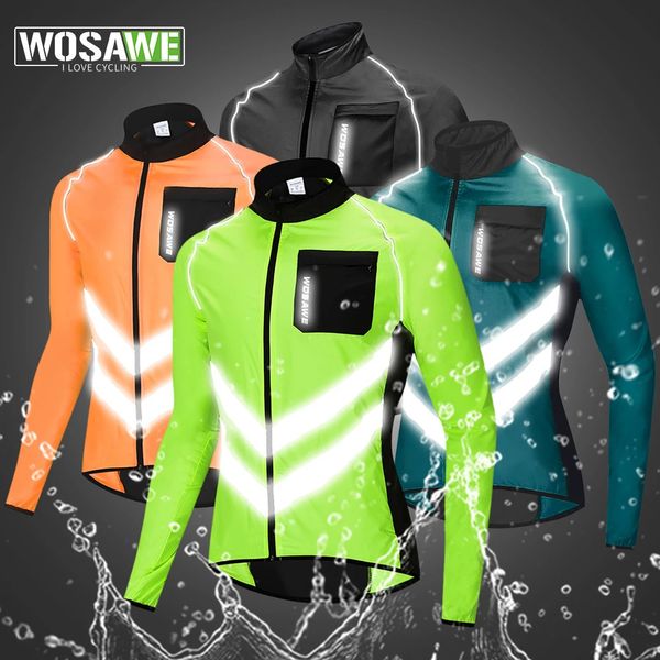 WOSAWE réfléchissant cyclisme coupe-vent hommes veste de vélo Moto manteau coupe-vent Camping pêche cyclisme vêtements multi-usage Jersey 240112