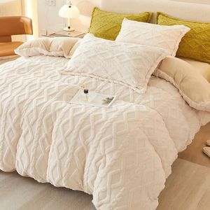 WOSTAR Zacht warm koraalfleece dekbedovertrek 220x240 pluizig pluche kingsize winter dekbedovertrek paar luxe tweepersoonsbed beddengoed set 240115