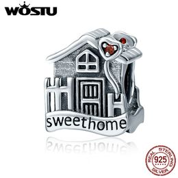 WOSTU 100% Real 925 Plata de Ley Sweet Home Loft Villa Charms Fit Original WST Beads Pulseras DIY Joyería Regalo CQC416 Q0531