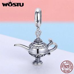 WOSTU 925 en argent Sterling lampe d'aladdin balancent breloque ajustement Original bricolage perles Bracelet bijoux chanceux cadeau FIC703290H