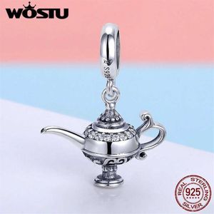 WOSTU 925 en argent Sterling lampe d'aladdin balancent breloque ajustement Original bricolage perles Bracelet bijoux chanceux cadeau FIC703197V