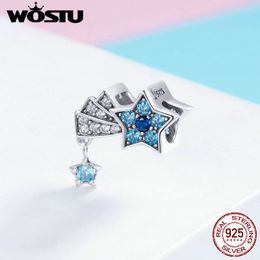 WOSTU Authentieke 100% 925 Sterling Zilver Blauw Secret Star Kralen Fit Originele bedelarmband Echt S925 Sieraden Gift FIC912 Q0531