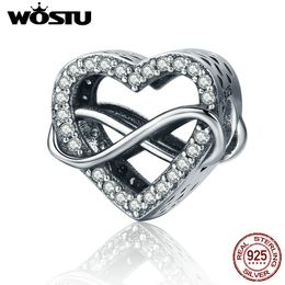 WOSTU moda 925 Plata de Ley sin fin amor infinito amor cuentas ajuste original WST encanto pulseras DIY joyería regalo FIC432 Q0531