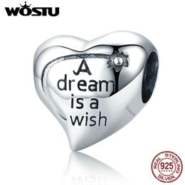 WOSTU 100% Plata de Ley 925 auténtica Dream is Beads fit original WST Charm pulsera collar joyería regalo CQC428 Q0531