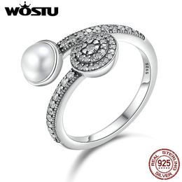 WOSTU Nieuwe Collectie Real 925 Sterling Zilver Lichtgevende Glow Ringen voor Dames Authentieke Fijne Sieraden Gift XCH7640 S18101608