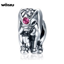 WOSTU NIEUWE trendy Real 925 Sterling Zilver Thailand Lucky Elephant Charms Fit Originele WST Armbanden Sieraden Gift CQC321 Q0531