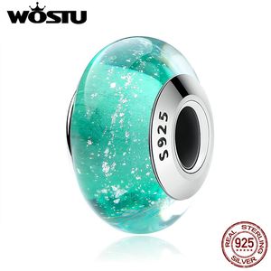 WOSTU Real 925 Sterling Silver Ariel's Light Murano Glass Kralen Fit Originele Armband Zilveren Sieraden CQZ021 Q0531