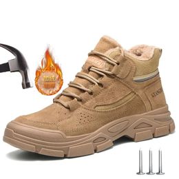 WOUDHONY Botas de seguridad para el trabajo Zapatillas de deporte indestructibles para hombres Zapatos cálidos de invierno Protección antigolpes 231225