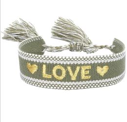 Tissé Amitié Wrap Bracelets Grands Enfants Bijoux Lettres De Mode Bracelet Broderie Bracelet pour Unisexe Réglable Noël Anniversaire Fête Faveurs