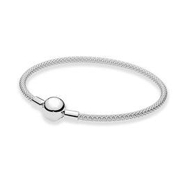 Geweven sterling zilveren mesh armband met originele doos voor Pandora vrouwen meisjes bruiloft sieraden charmes armband set fabriek groothandel