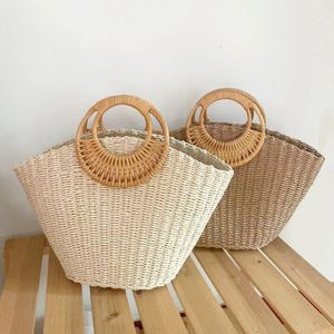 Sac à paille tissée sac pour femmes de luxe de luxe de luxe de concepteur de couleur solide sacs à la main