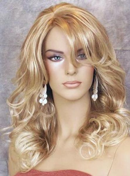 WOW So Lovely Long Wavy Curly Strawberry Blonde Mix Perruque WBBL 27-613