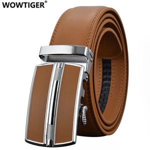 WowTiger Mens Fashion Automatic Buckle Leather Luxury Designer Mannelijke riem taille riem riemen voor mannen Ceinture Homme Cinturon 240415