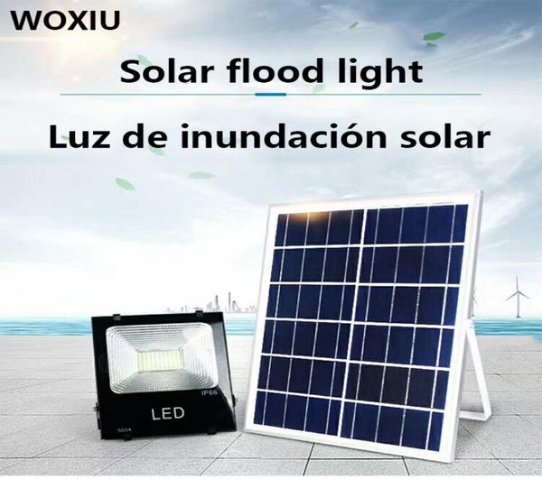 WOXIU 100W llevó luces de inundación solares iluminación al aire libre Sensor de inundación LED Lámpara de punto de jardín Luces de reflector alimentadas a prueba de agua IP659686774