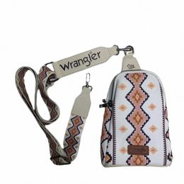 Wrangler bolso cruzado bohemio estilo étnico cremallera lona pecho cintura correa para el hombro s9oB #