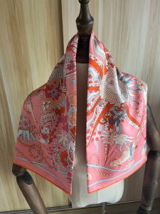 Wrap 2023 nieuwe aankomst mode elegant roze 18MM 100% zijden sjaal 90*90 cm vierkante sjaal twill wrap voor vrouwen dame meisje cadeau