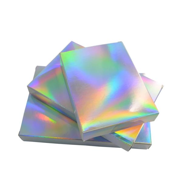 Enveloppez 50 pcs Holographic Gift Party Paper Box Laser Card Cartons Cartons Boîtes-cadeaux Cosmetics Pack