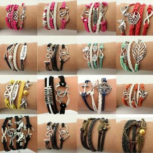 Wrap Bracelet Inspiré Bracelet Arbre de vie Coeur Believe Infinity Bracelets pour Femmes Enfants Mode bijoux volonté et sablonneux