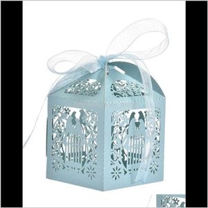 Wrap Event Feestelijke feestbenodigdheden Home Garden50pcs Candy Chocolade Valentijnsdag Wedding Geschenk Hollow Bird Paper Box Toevoegen Een speciaal zoet