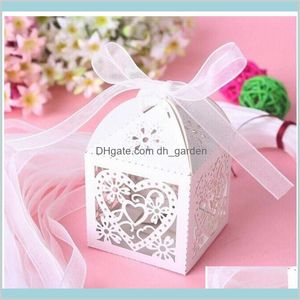 Emballage événement fournitures de fête maison jardin papier perlé fête de mariage ruban bonbons boîtes boîte-cadeau blanc 7 couleur 091 livraison directe 20