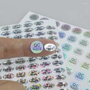 Enveloppe de cadeau enveloppe 800 / 1800pcs Spot Supply 10 mm QC passé Hologram Laser Pet Paper Label Certification de certification Stickers