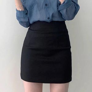 Jupes courtes portefeuille pour femme formelle noir bureau taille haute mini jupe serrée pour femme haut de gamme élégant chic et élégant vêtements Y2k 240307