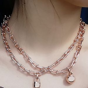 gewikkelde ketting designer ketting choker sieraden 925 sterling zilver Europese stijl ronde kogelsluiting vrouw hanger ketting U-vormige sieraden ontwerper voor vrouwen