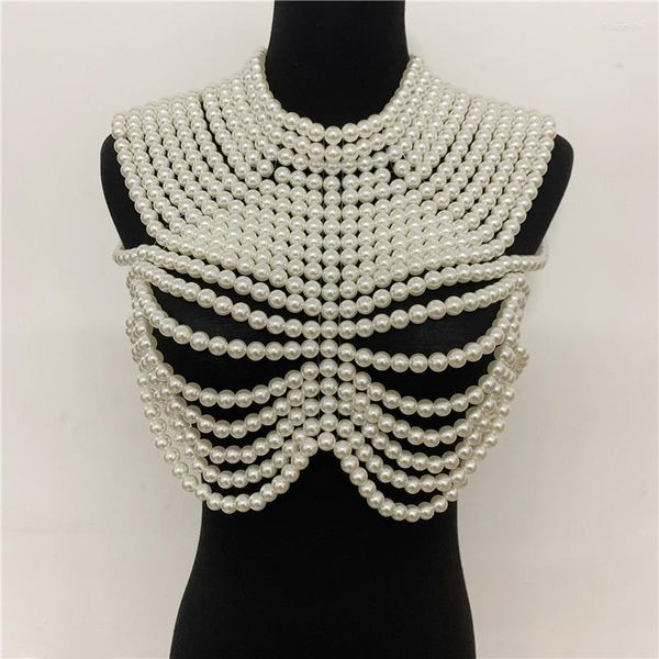 Wraps mariée luxe perles mariage Cape dame rétro châle femme élégante Noble boléro fête perlée ivoire haussement d'épaules Club corps chaîne supérieure