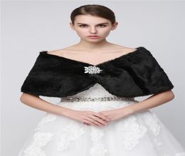 Wraps fausse fourrure hiver mariée Wrap étole haussement d'épaules pas cher mariage soirée bal fête châle en Stock 170126262959