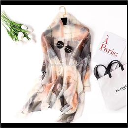 Wrapshirts, Handschoenen Aessoires Drop Levering 2021 Womens Mode Luxe Designer Silk Sjaal Kleine Ketting Gedrukt Groot Sjaal Strandhanddoek Drie