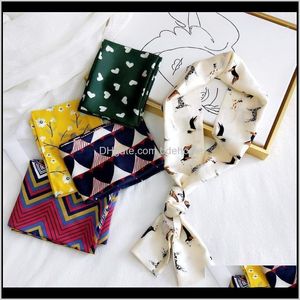 Wrapshirts, Sjaals Handschoenen Aessoires Drop levering 2021 Small Silk Spring and Autumn Summer Long Fashion Korean All-Match Decoratieve Necker