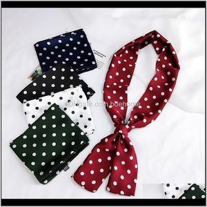 Wraps Hoeden, Sjaals Handschoenen Mode Aessoires Drop Levering 2021 Polka Dot Draag Draag Vrouwelijke Lente Herfst Zomer All-match Small Scarf Pro