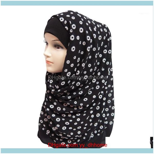 Wraps Chapeaux, Foulards Gants Mode Aessoriescarves Épaisse Bulle Mousseline de Soie Floral Puff Print Femmes Musulman Islamique Hijab Écharpe Châle Tête Wr