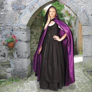 Wraps Hooded Black Velvet Cloak met voering Coat Capes Wicca Robe jassen Kerstmis Hallowmas Accessoires Bolero