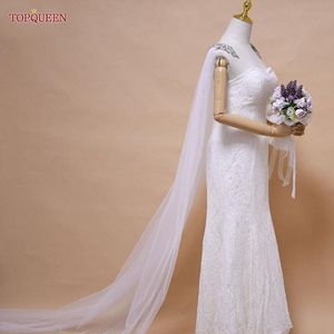 Wraps Jackets G19 Fashion Wedding Bridal Shawls Bolero Poet Mouwen Tule Applique Wrap voor jurkgraps