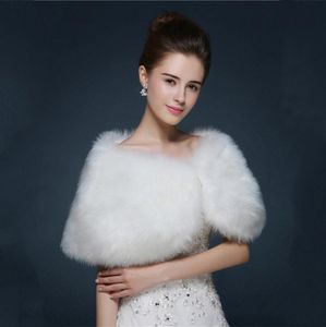 Wraps & Jackets SALE White Faux Fur Women Wedding Bridal Bolero Winter Autumn Short Wrap Shawl Cape Stole Coat Jacket Accessories