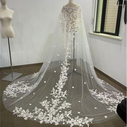 Enveloppes longues de mariée en dentelle de luxe, avec des Appliques, châle, Cape de mariage, accessoires pour robe de fête, veste pour femmes, 2023