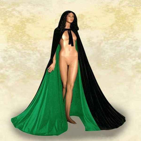 Wraps Velours À Capuche Capes D'hiver De Mariage Capes Wicca Robe Wram De Noël Étage Longueur Longue Arrivée De Mariée Sur Mesure