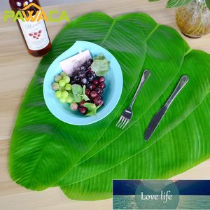 Kransen 4 stks Kunstmatige Banaan Bladeren Palmplanten Antislip Soft Tafel Placemats Hawaiian Luau Beach Theme Party Decor