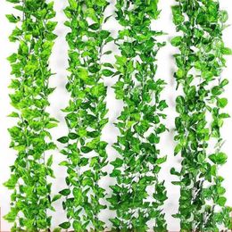 Coronas de flores decorativas 230 cm/210cm 12 piezas de planta artificial Ivy falso falso colgante plantas de hoja Hojas de vides falsas pared de bricolaje DE